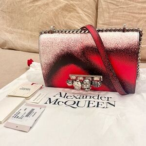 $2900 Alexander McQueen Large Jewel Satchel Four Ring Knuckle Duster Handbag